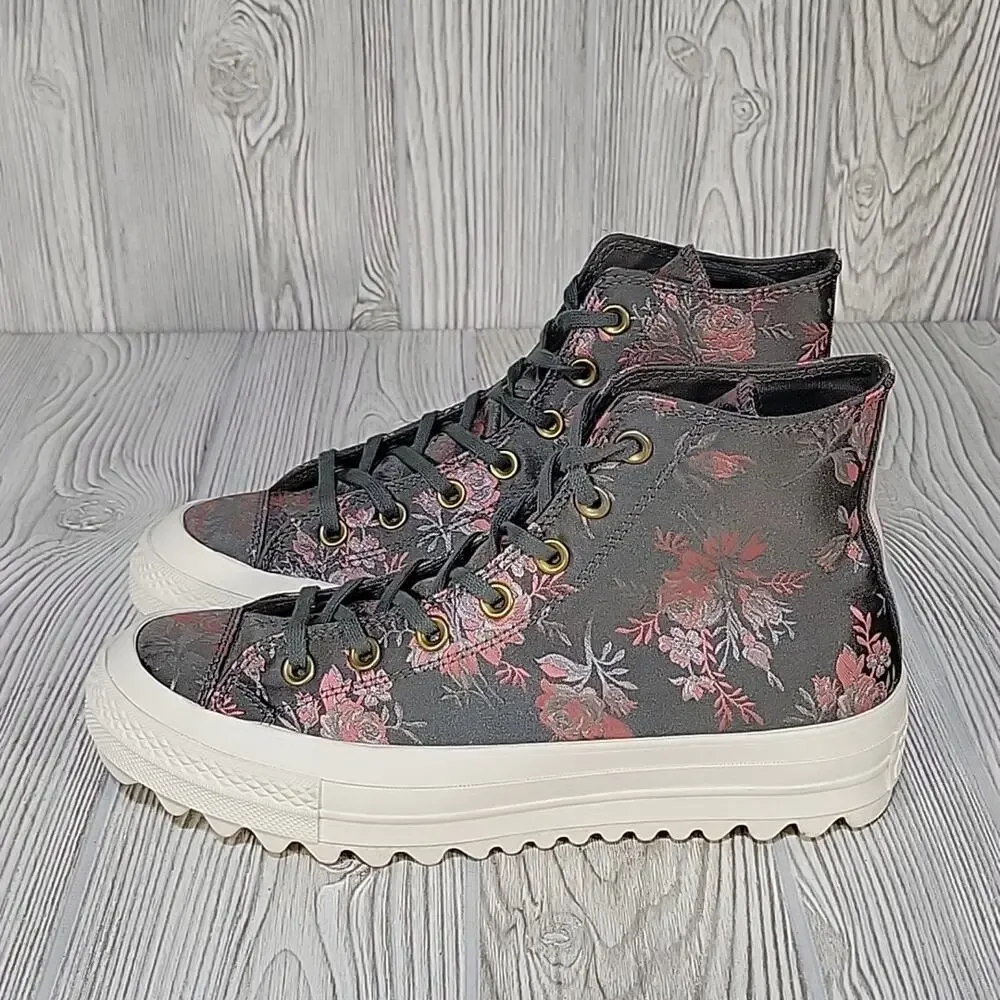 Converse Chuck Taylor All-Star Parkway Floral High Top Lugged Soles Womens 8.5